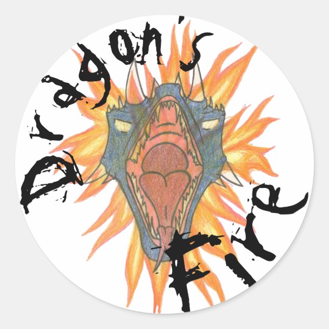 Dragon’s Fire Classic Round Sticker (Front)