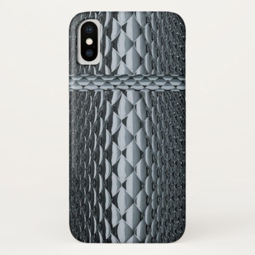 Dragon Scale Metal Armor _ Pewter Silver iPhone X Case