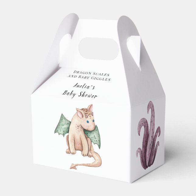 Dragon Scales and Baby Giggles Favor Boxes (Front Side)