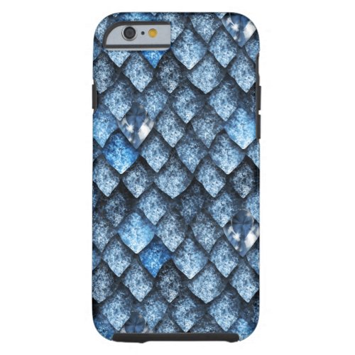 Dragon scales  blue gems tough iPhone 6 case