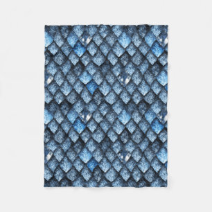 Dragon scales / blue gems fleece blanket