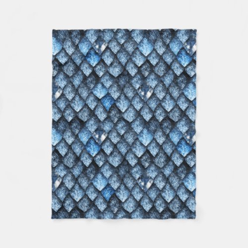 Dragon scales  blue gems fleece blanket