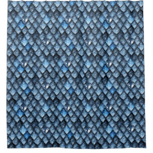 Dragon scales / blue gems shower curtain