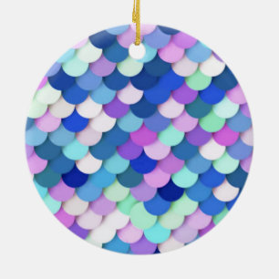 "Dragon Scales" - blue, orchid and lavender Ceramic Ornament