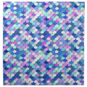 "Dragon Scales" - blue, orchid and lavender Cloth Napkin