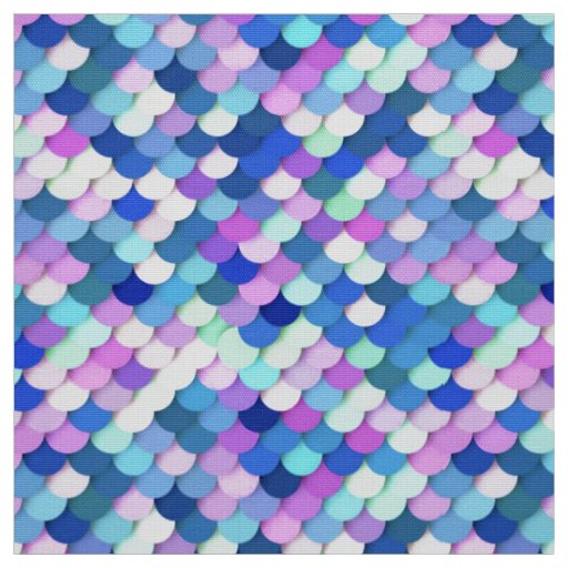 "Dragon Scales" - blue, orchid and lavender Fabric