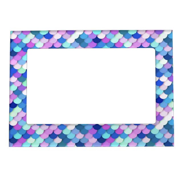 "Dragon Scales" - blue, orchid and lavender Magnetic Picture Frame (Front)