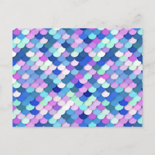 "Dragon Scales" - blue, orchid and lavender Postcard