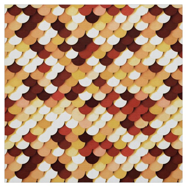 "Dragon Scales" - chocolate, tan, rust and cream Fabric (Swatch)