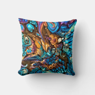 Dragon Scales colorful abstract Throw Pillow