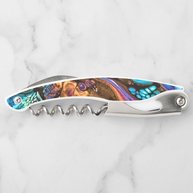 Dragon Scales colorful abstract Waiter's Corkscrew (Back)