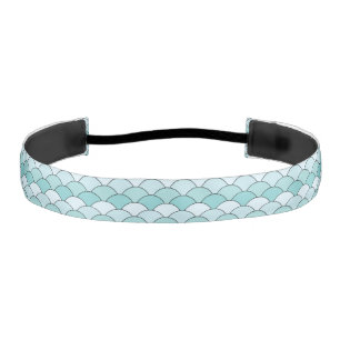Dragon Scales, Fans, Waves, Seigaiha, Blue Athletic Headband