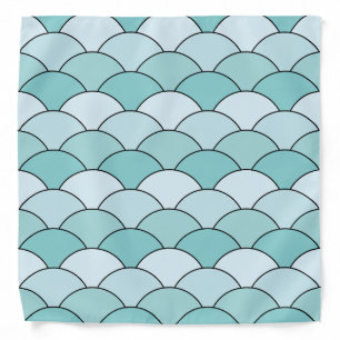 Dragon Scales, Fans, Waves, Seigaiha, Blue Bandana