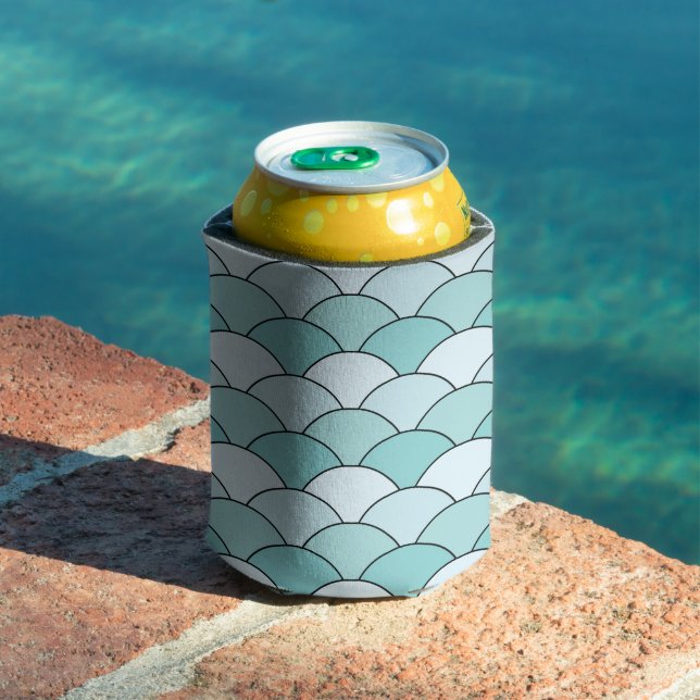 Dragon Scales, Fans, Waves, Seigaiha, Blue Can Cooler (In Situ Pool)