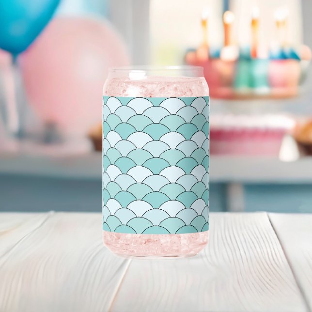 Dragon Scales, Fans, Waves, Seigaiha, Blue Can Glass (Insitu (Baby Shower))