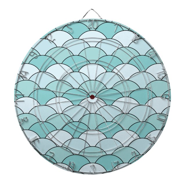 Dragon Scales, Fans, Waves, Seigaiha, Blue Dart Board (Front)
