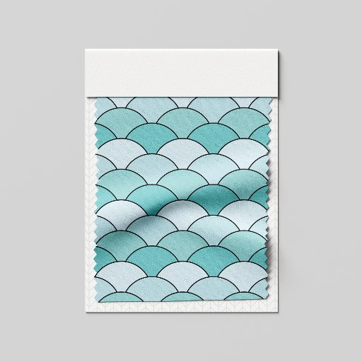 Dragon Scales, Fans, Waves, Seigaiha, Blue Fabric