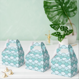 Dragon Scales, Fans, Waves, Seigaiha, Blue Favor Boxes