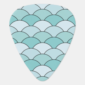 Dragon Scales, Fans, Waves, Seigaiha, Blue Guitar Pick