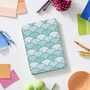 Dragon Scales, Fans, Waves, Seigaiha, Blue iPad Pro Cover