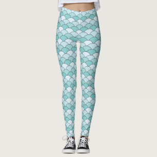 Dragon Scales, Fans, Waves, Seigaiha, Blue Leggings