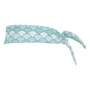 Dragon Scales, Fans, Waves, Seigaiha, Blue Tie Headband