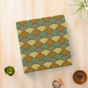 Dragon Scales, Fans, Waves, Seigaiha, Camouflage 3 Ring Binder