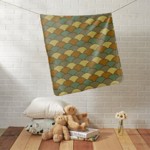Dragon Scales, Fans, Waves, Seigaiha, Camouflage Baby Blanket