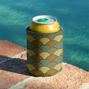 Dragon Scales, Fans, Waves, Seigaiha, Camouflage Can Cooler