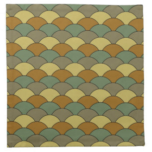Dragon Scales, Fans, Waves, Seigaiha, Camouflage Cloth Napkin