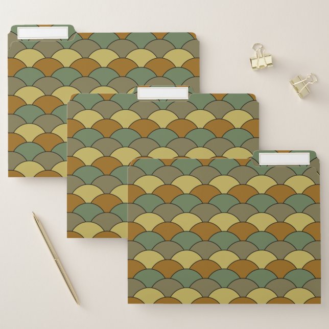 Dragon Scales, Fans, Waves, Seigaiha, Camouflage File Folder (Set)