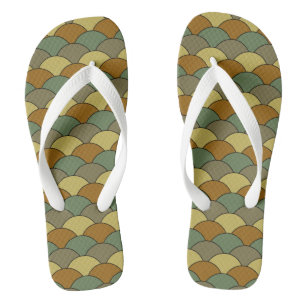 Dragon Scales, Fans, Waves, Seigaiha, Camouflage Flip Flops
