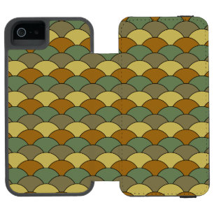 Dragon Scales, Fans, Waves, Seigaiha, Camouflage iPhone SE/5/5s Wallet Case