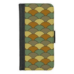 Dragon Scales, Fans, Waves, Seigaiha, Camouflage iPhone 8/7 Wallet Case