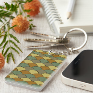 Dragon Scales, Fans, Waves, Seigaiha, Camouflage Keychain