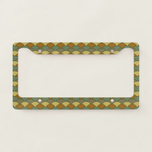 Dragon Scales, Fans, Waves, Seigaiha, Camouflage License Plate Frame
