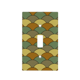 Dragon Scales, Fans, Waves, Seigaiha, Camouflage Light Switch Cover