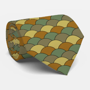 Dragon Scales, Fans, Waves, Seigaiha, Camouflage Neck Tie