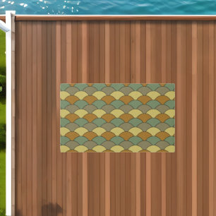 Dragon Scales, Fans, Waves, Seigaiha, Camouflage Outdoor Rug