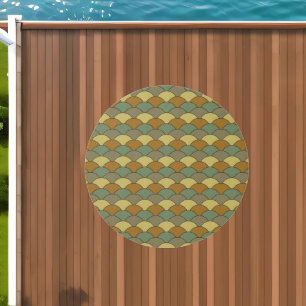 Dragon Scales, Fans, Waves, Seigaiha, Camouflage Outdoor Rug
