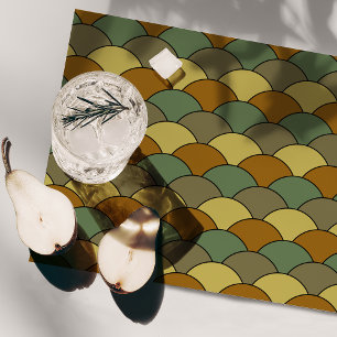 Dragon Scales, Fans, Waves, Seigaiha, Camouflage Placemat