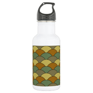 Dragon Scales, Fans, Waves, Seigaiha, Camouflage Stainless Steel Water Bottle