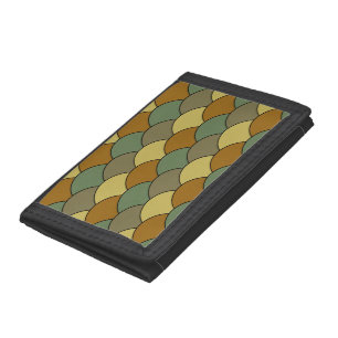 Dragon Scales, Fans, Waves, Seigaiha, Camouflage Tri-fold Wallet