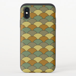 Dragon Scales, Fans, Waves, Seigaiha, Camouflage iPhone XS Slider Case