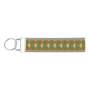 Dragon Scales, Fans, Waves, Seigaiha, Camouflage Wrist Keychain