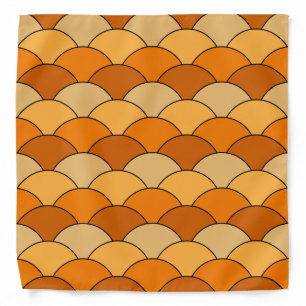 Dragon Scales, Fans, Waves, Seigaiha, Orange Bandana