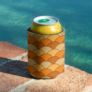 Dragon Scales, Fans, Waves, Seigaiha, Orange Can Cooler