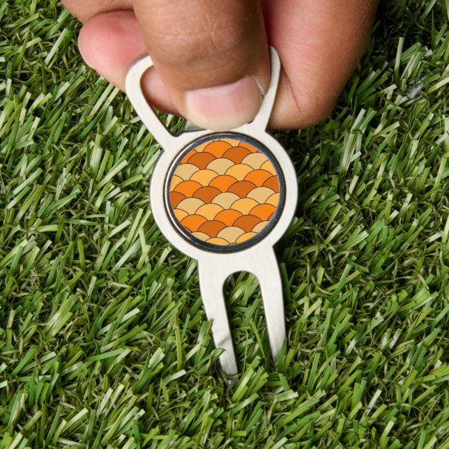 Dragon Scales, Fans, Waves, Seigaiha, Orange Divot Tool (Insitu 1)