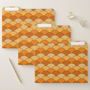 Dragon Scales, Fans, Waves, Seigaiha, Orange File Folder