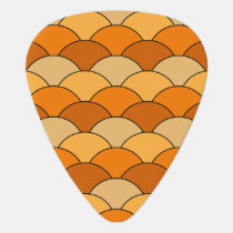 Dragon Scales, Fans, Waves, Seigaiha, Orange Guitar Pick